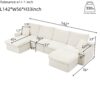 Modern Modular Cloud Sectional Couch With Comfy Chaise - Beige - Image 3