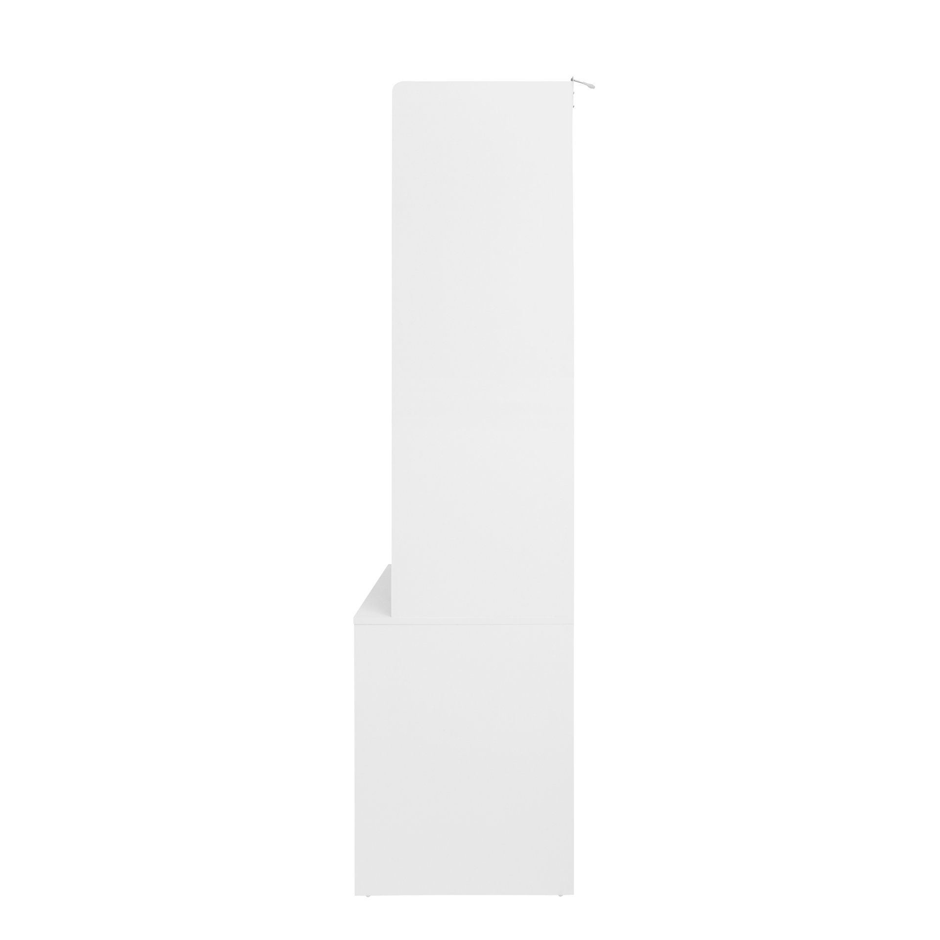 Wardrobe With 3 Drawers High Wardrobe Armoire With Rattan For Living Room Organizer - White - Image 12