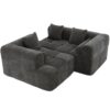 Sectional Sofa Full Compressed Sofa Modular Sofa Couch Free Combined Sofa With Deep Seating And 2 Side Pockets For Living Room - Gray - Image 23