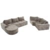 Oversized Modular Sofa Cloud Sectional Sofa Set Upholstered Couches U - Shaped Sofa With Deep Seat For Living Room - Brown - Image 22