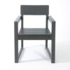 5 Piece Outdoor Dining Set For 4, Patio Table With Umbrella Hole And 4 Armrest Chairs For Backyard - Gray - Image 9