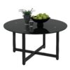 Round Whole Coffee Table, Clear Coffee Table,Modern Side Center Tables For Living Room, Living Room Furniture - Black - Image 4