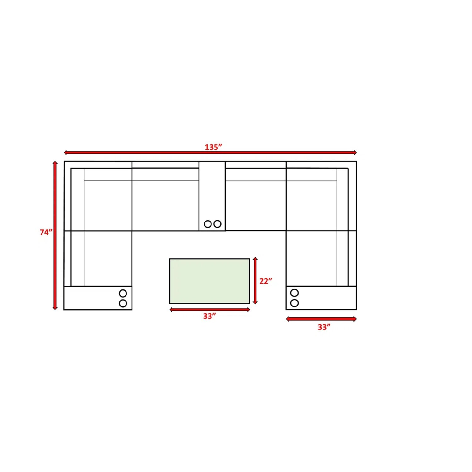 Winsford - Rattan Sectional Seating Group With Cushions, 4 Person Capacity - Espresso - Image 4