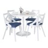 Dakota Charlotte - 5 Piece Contemporary Dining Set - White / Gray - Image 2