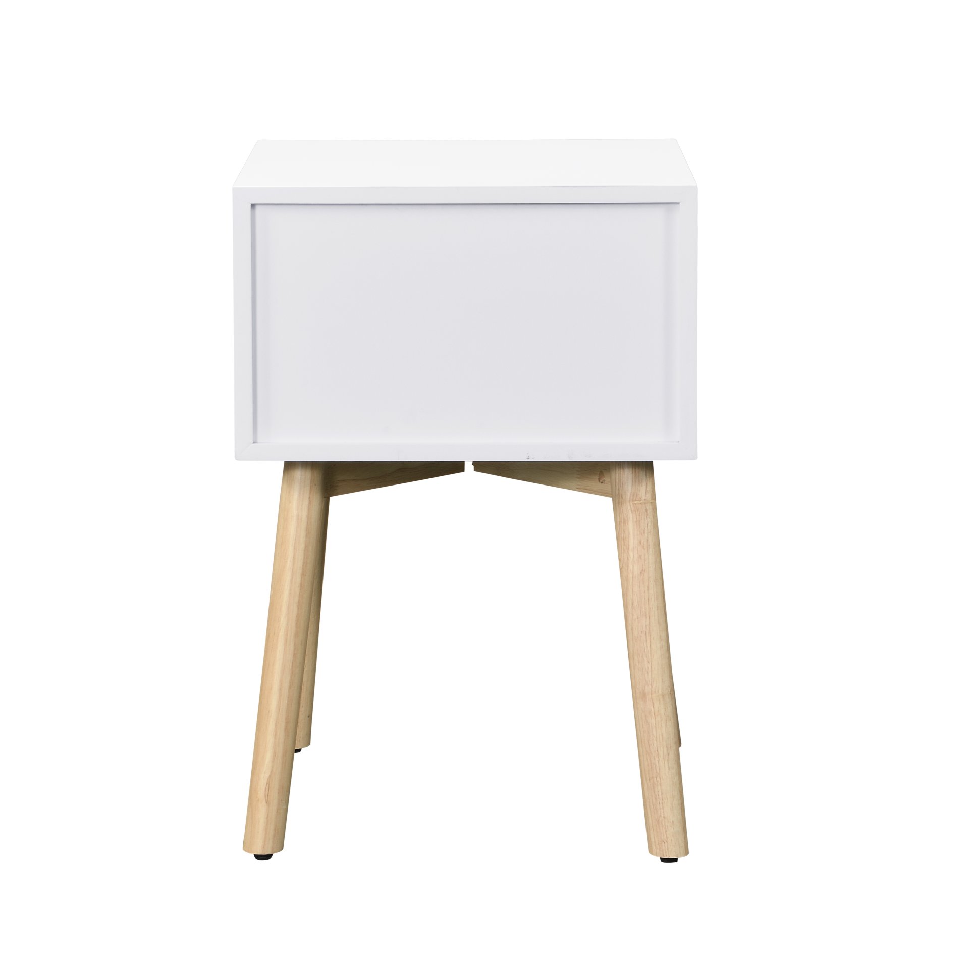 Modern Side Table With 2 Drawer, Mid-Century Storage Cabinet For Bedroom - White - Image 5