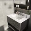 Elegant Bathroom Vanity Top With Undermount Sink - White Sintered Stone - Image 14