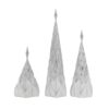 Resin / Foil Christmas Tree With Star Top (Set of 3) - White / Silver - Image 5