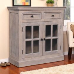 Cabinet With Glazed Doors - Gray