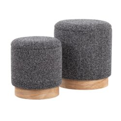 Marla - Contemporary Nesting Ottoman Set - Natural / Black