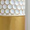 Modern Droplet Shaped Floor Vase Set Honeycomb Design, 3 Piece Metal Decorative Vases For Home Interior Display - Gold / White - Image 11