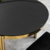 Oval Dining Table With Glass Top Stainless Steel Base, For 6 Seats - Black / Gold - Image 7