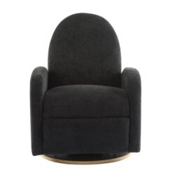 Contemporary 360 Swivel And Glider Recliner Chair - Black