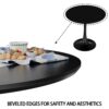 Mid Century Round Dining Table With Top & Pedestal Base For 2 - 4 People - Black - Image 8