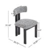 Mid Century 5 Piece Dining Set With Upholstered Metal Leg Chairs And Solid Wood Top Table - Black / White / Natural - Image 3