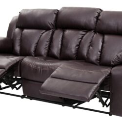 Comfortable Reclining Sofa - Dark Brown