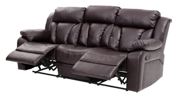 Comfortable Reclining Sofa - Dark Brown