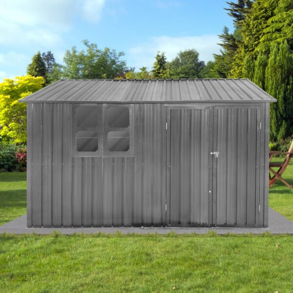 10'x8' Garden Sheds Outdoor Storage Sheds With Window - Gray