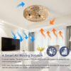 20" New Boho Caged Ceiling Fan With Enclosed Rattan 6 Speeds Remote Control Reversible Dc Motor For Living Room - Rattan - Image 5