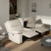 Malibu - Modern Power Motion 3 Piece Reclining Loveseat Sofa With Cup Holders - Cream Taupe Beige - Image 14