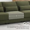 Oversized Deep Seat Sectional Sofa With Reversible Chaise, Loop Yarn Fabric 5 Seat Armless Indoor Furniture, Convertible L-Shaped Couch - Green - Image 15