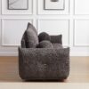 Lamb's Wool 2 Seater Cushion Sofa Comfortable Sofa For Living Room Bedroom And Other Casual Spaces Lamb's Wool Sofa With 2 Cushions And 2 Ball Pillows (Set of 2) - Gray - Image 10