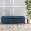Guernsey - Ottoman Fabric Storage With Tufted Top - Navy Blue - Image 2