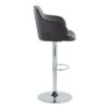 Boyne - Contemporary Adjustable Barstool With Swivel With Oval Footrest (Set of 2) - Chrome / Black - Image 3