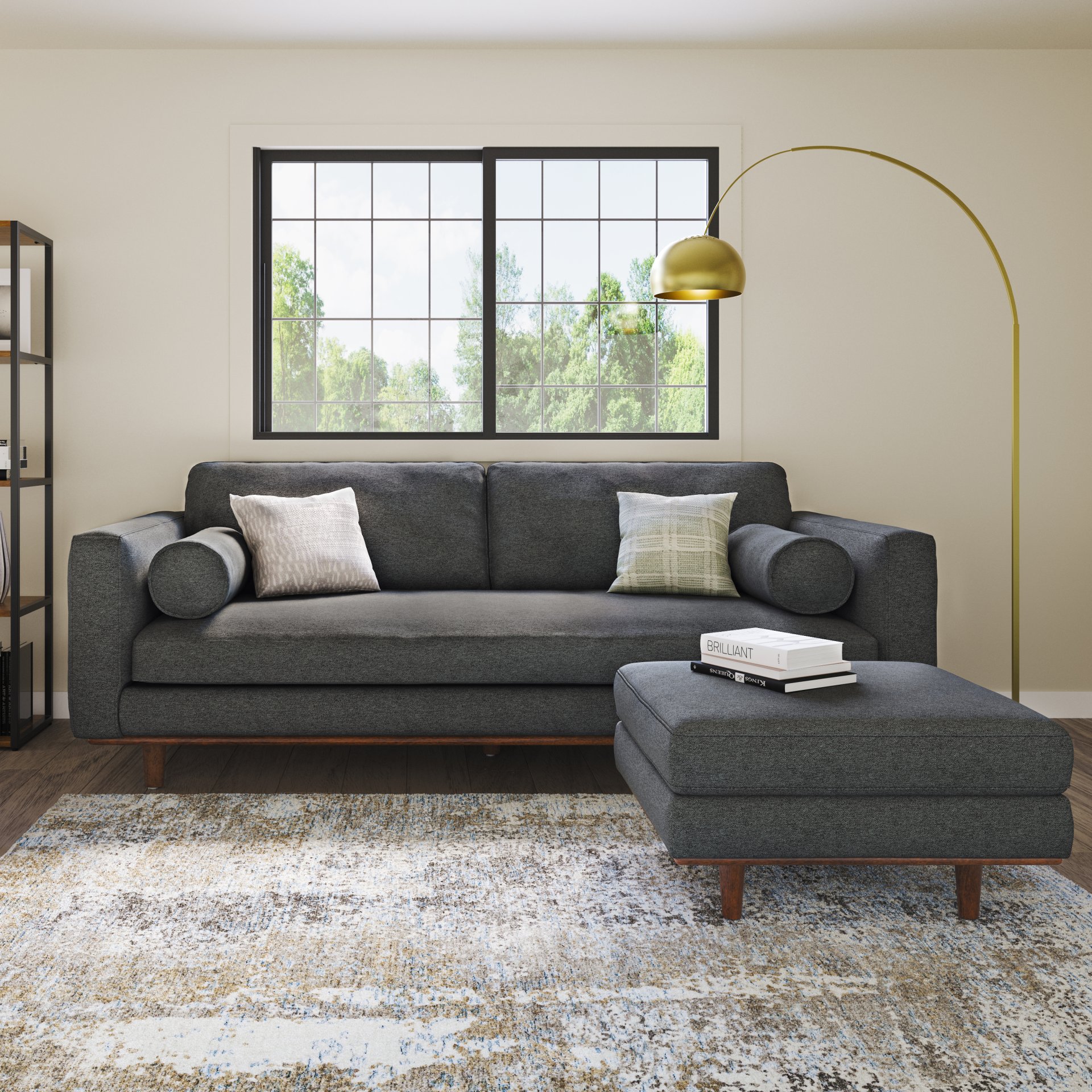 Morrison - Upholstered Sofa - Charcoal Gray - Image 11