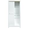 Modern Bedroom Storage Wardrobe With Hanging Rods, 2 Drawers, Open Shelves, Sliding Door - White - Image 9