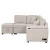 Sleeper Sofa Bed, 2 In 1 Pull Out Sofa Bed L Shape Couch With Storage Ottoman For Living Room, Bedroom Couch And Small Apartment - Beige - Image 12
