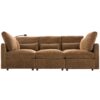 Modern Sectional Sofa Modular Sofa U Shaped Sofa Couch With Movable Ottoman, USB Ports, Phone Holder - Brown - Image 7