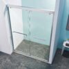 Double Sliding Shower Door, Aluminium Alloy Frame, 5 / 16" (8Mm) Thick Sgcc Tempered Clear Glass - Chrome - Image 9