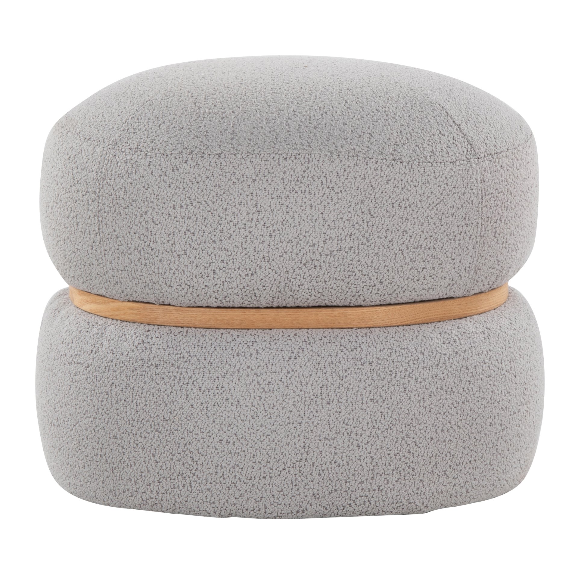 Cinch - Contemporary Pouf Ottoman - Gray / Natural - Image 4
