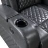 Alair - Leather Aire Power Motion Recliner With Bluetooth, Wireless Charger Cupholder - Dark Gray - Image 6