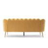 Modern Glam 3 Seater Sofa With Velvet Upholstery - Honey - Image 8