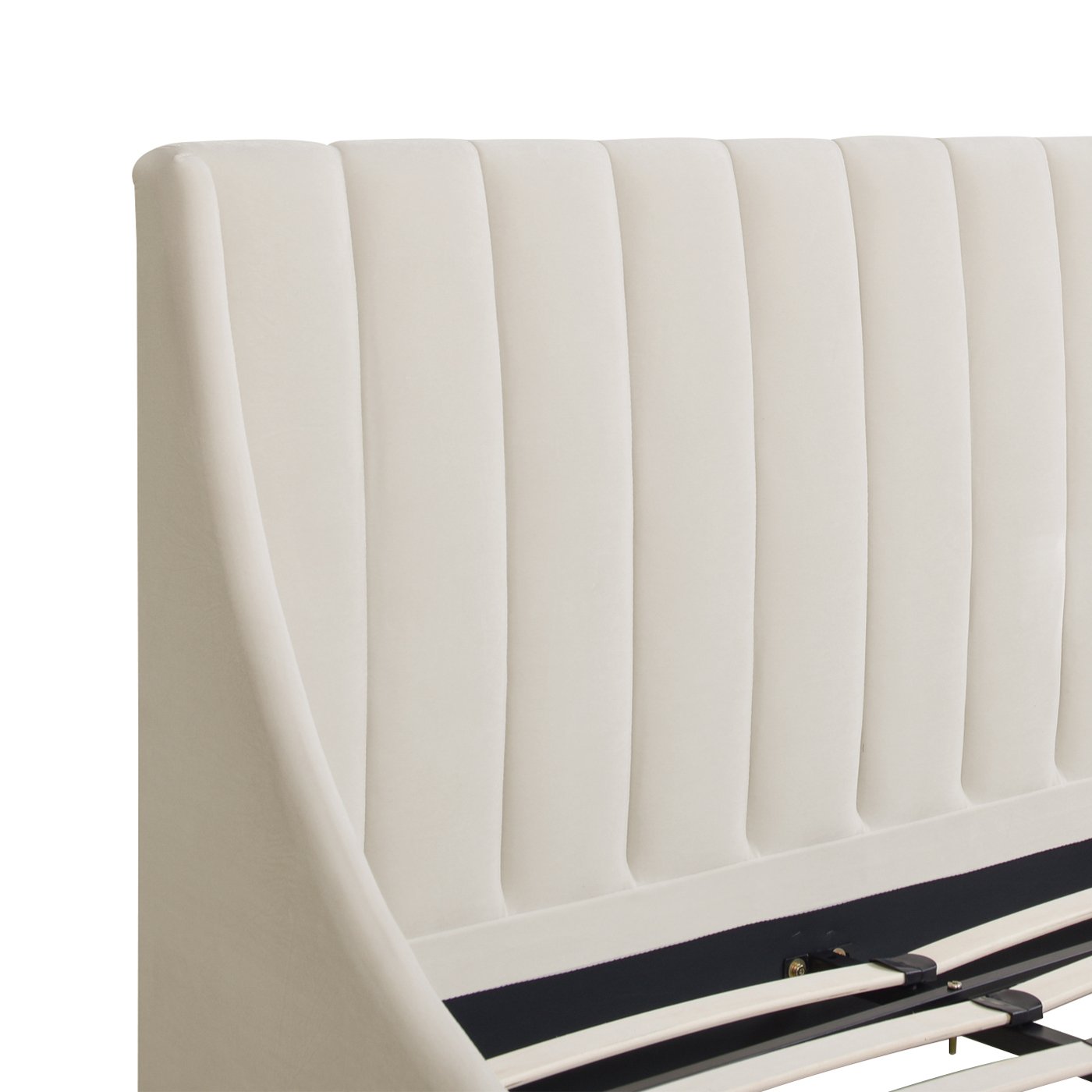 Aspen - King Vertical Tufted Headboard Platform Bed Set - French Beige - Image 16