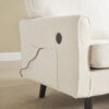 Mid Century Modern Loveseat Sofa With USB, Removable Pillow Cover - Beige - Image 14
