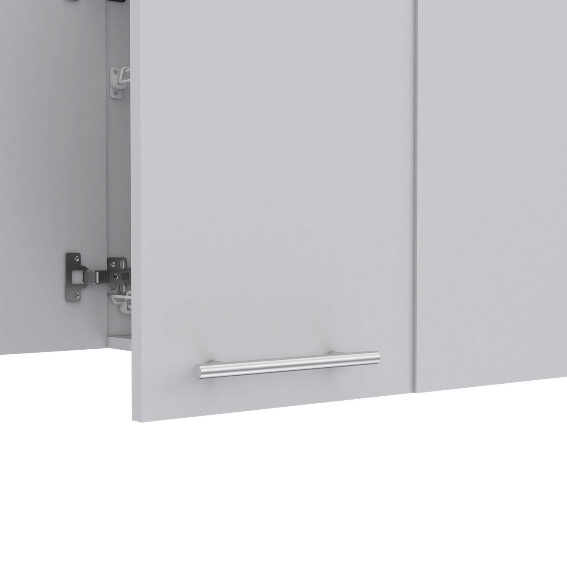 Wall Cabinet Four Doors, With Two Internal Shelves And Internal Plate And Glass Organizer - White - Image 4