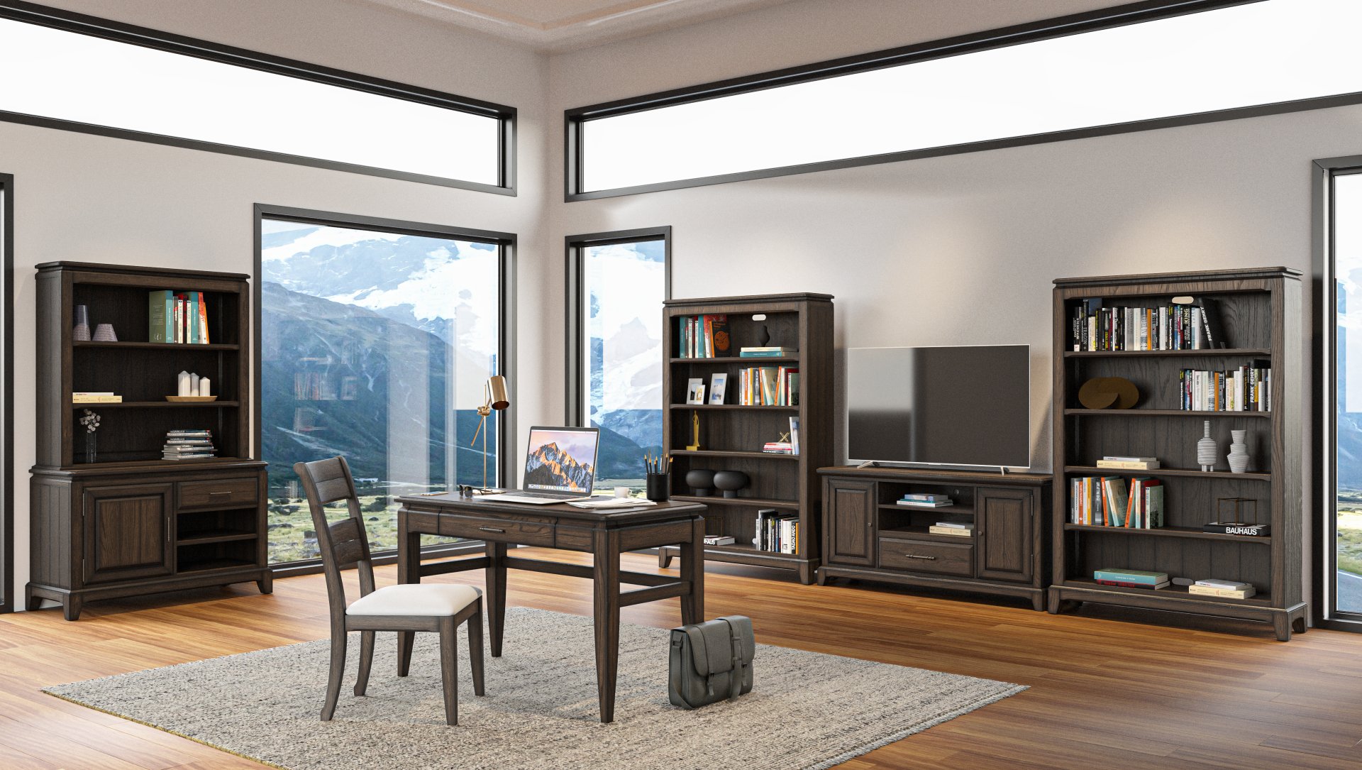 Two Shelf Bookcase Hutch - Chocolate - Image 4