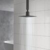 Ultra Thin 8" Square Rain Shower Head 304 Stainless Steel, Wall / Ceiling Mounted - Black - Image 2