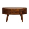 Mini Rounded Coffee Table - Chestnut - Image 11