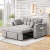Multi Functional Sofa Bed With Cup Holder And USB Port For Living Room Or Apartments - Gray - Image 7