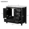 Bathroom Vanity With Ceramic Sink Combo, Abundant Storage Cabinet 2 Soft Close Doors And 5 Drawers - Black - Image 8