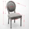 French Style Solid Wood Frame Antique Painting Linen Fabric Back Dining Chair (Set of 2) - Beige - Image 7