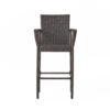 Outdoor Rattan Wicker Bar Chair With Metal Frame - Brown - Image 7