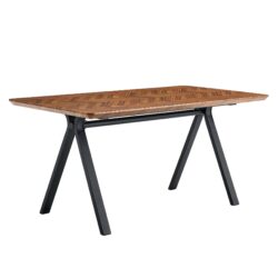 Herringbone Pattern Dining Table A Perfect Match For Modern Minimalist And Industrial Home Styles - Walnut