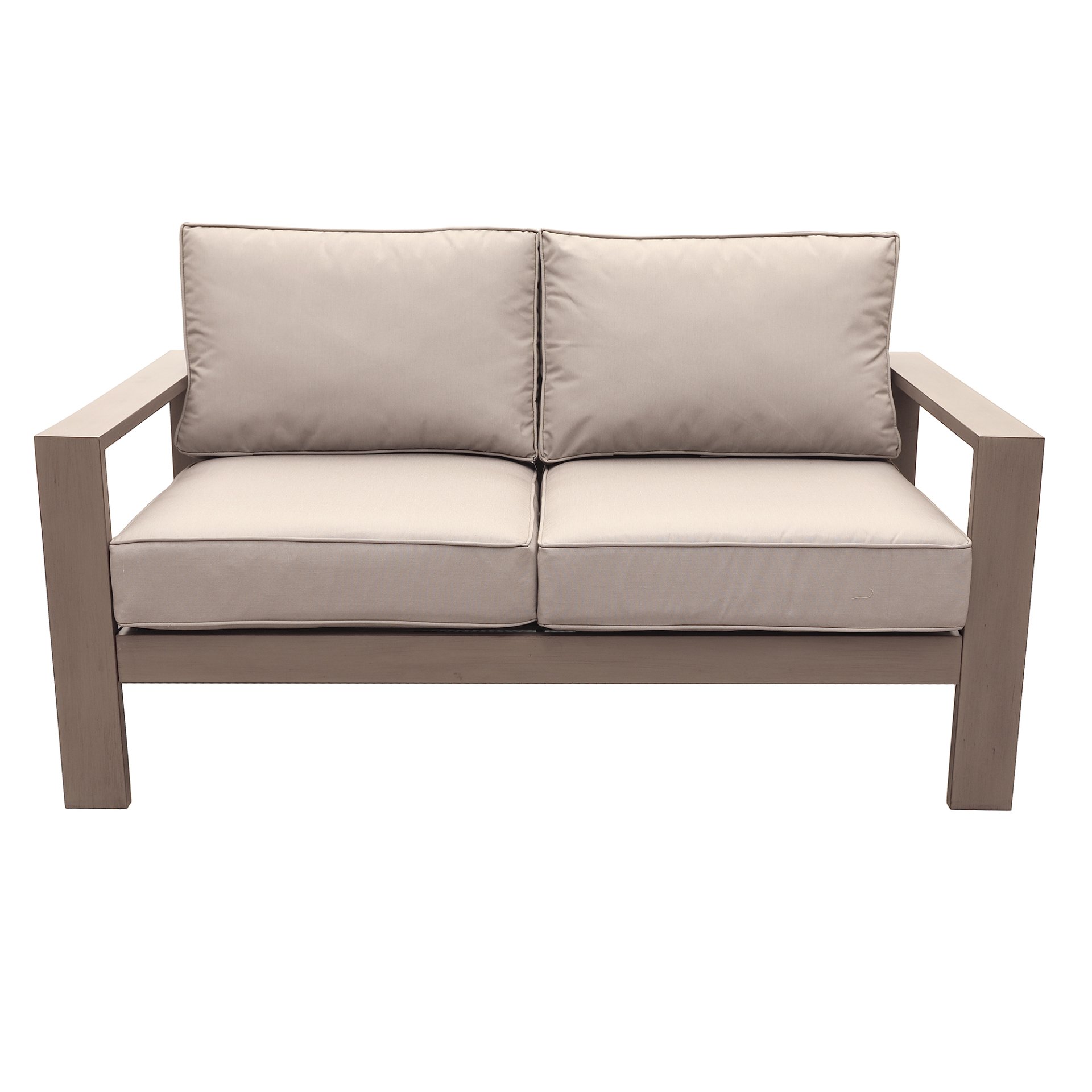 Loveseat, Wood Grained - Light Brown - Image 9