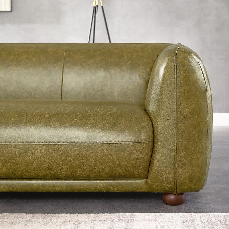Marlon - Luxury Italian Leather Sofa - Green - Image 8