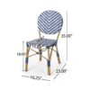 Outdoor Rattan And Aluminum French Armless Bistro Chairs Set - Navy Blue - Image 3