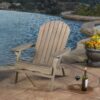 Malibu - Rustic Style Reclining Adirondack Chair With Footrest - Gray - Image 2